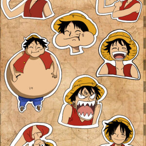 cartela de adesivos luffy
